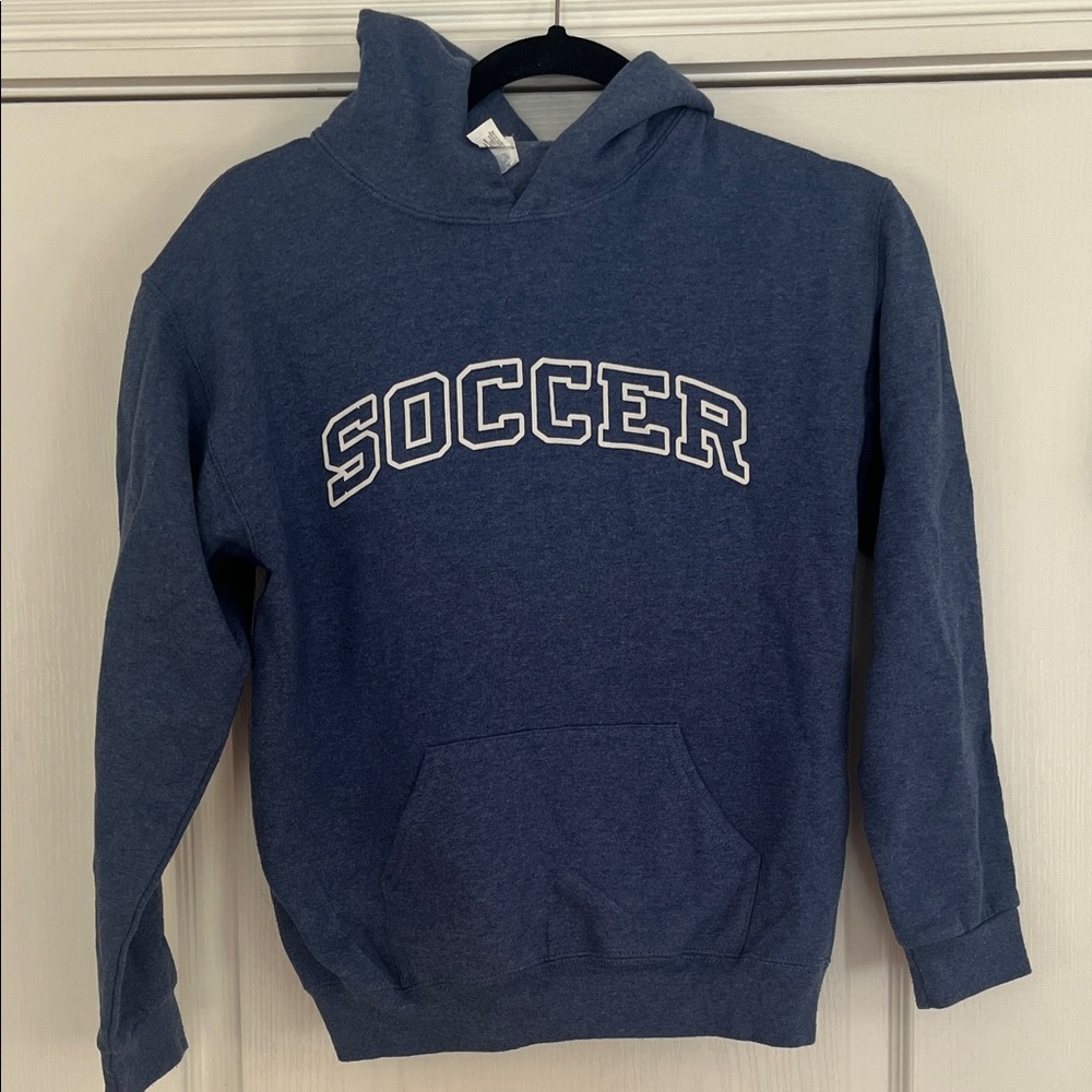Unisex kids Blue Soccer Hoodie